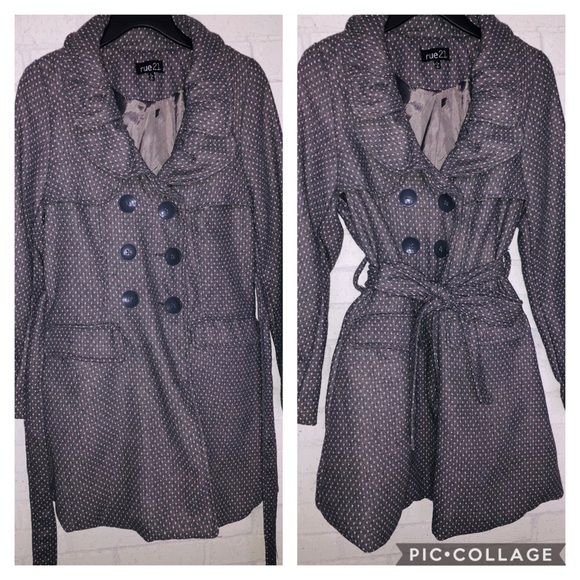 Rue21 Jackets & Blazers - Size L Grey & Pink Pea Coat Rue21